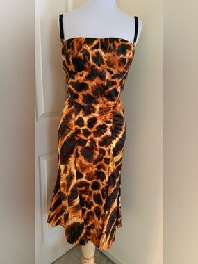 JUST CAVALLI DRESSY DRESS ANIMALE PRINT SIZE IT46/10US